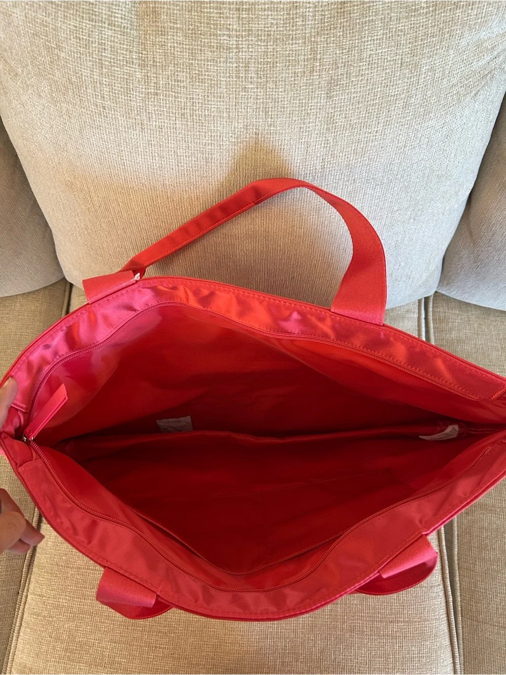 Victoria's Secret Red Embossed VS Logo Tote